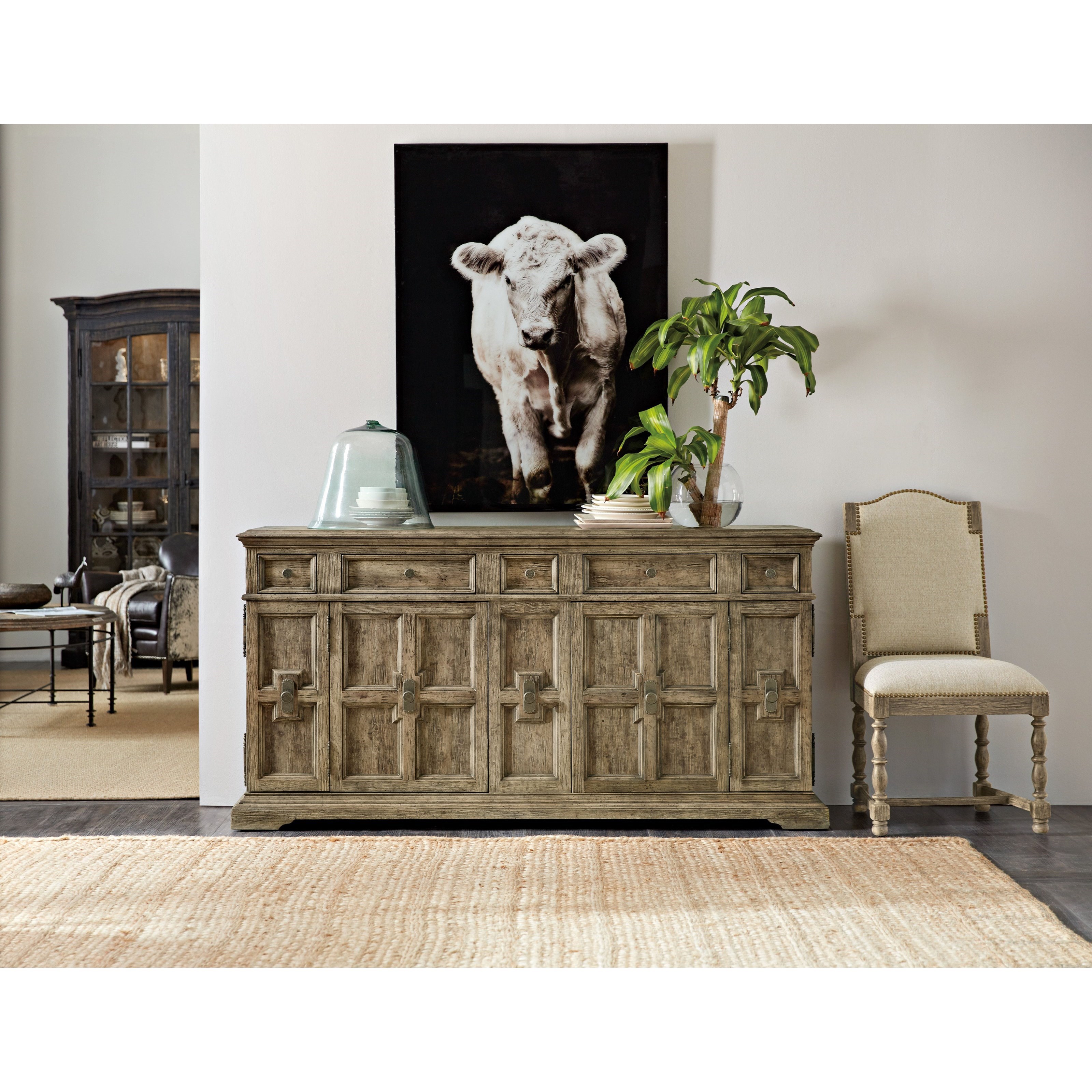 Hooker Furniture La Grange 2Door Holman Buffet with FeltLined Drawers